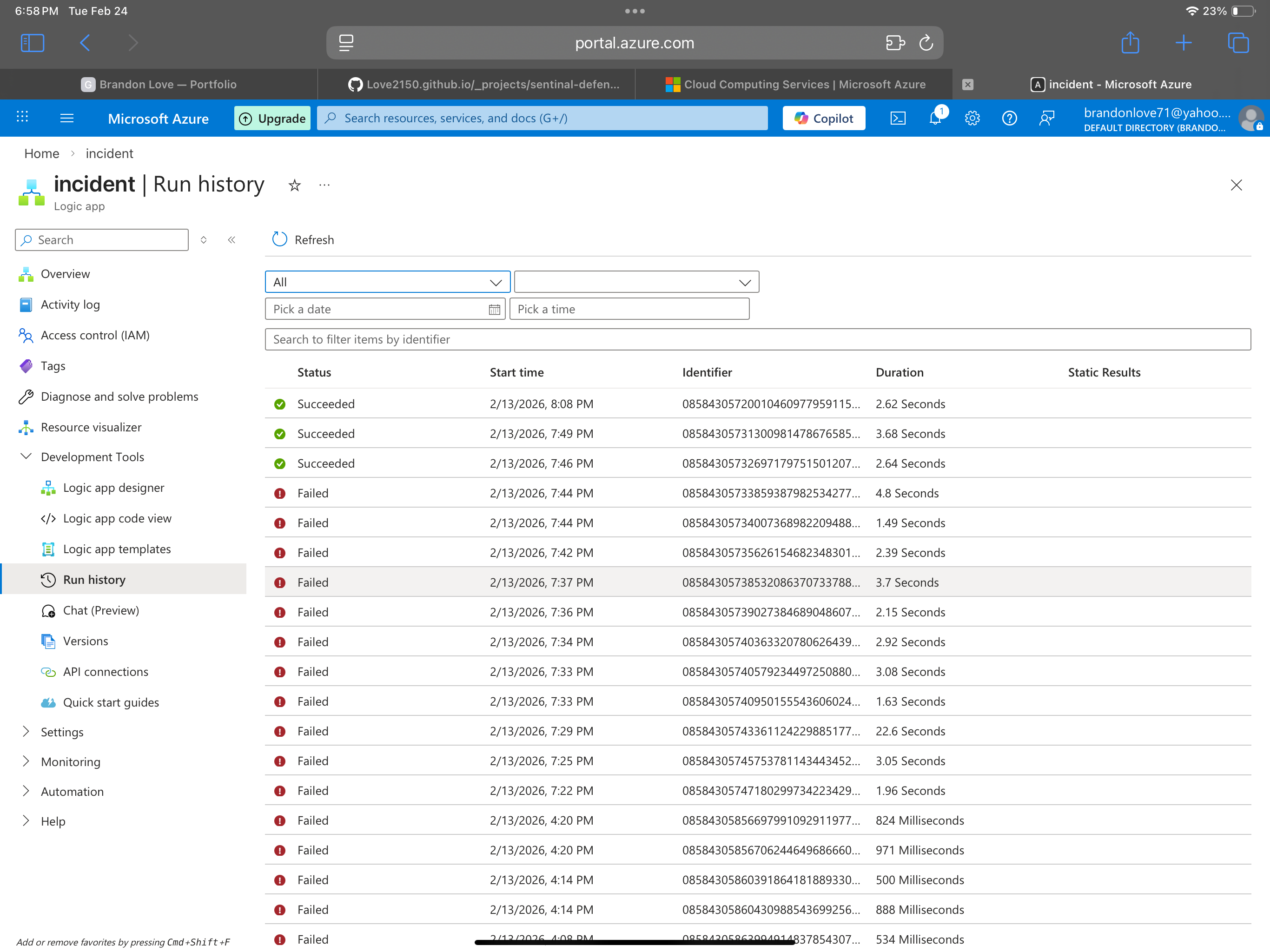 Playbook Run History
